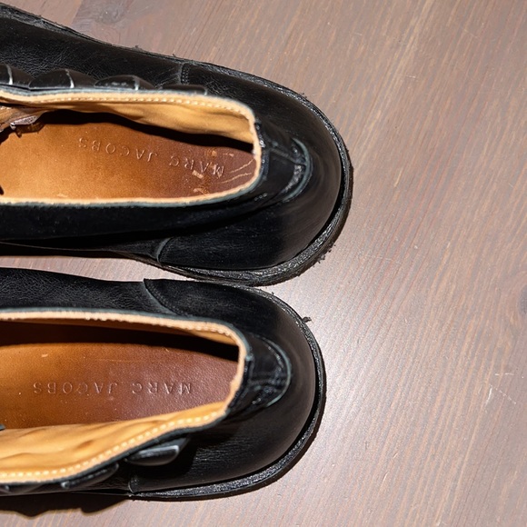 Marc Jacobs Black Leather Studded Lace Up Booties - Women’s Size 7 - Picture 11 of 12